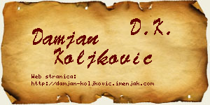 Damjan Koljković vizit kartica